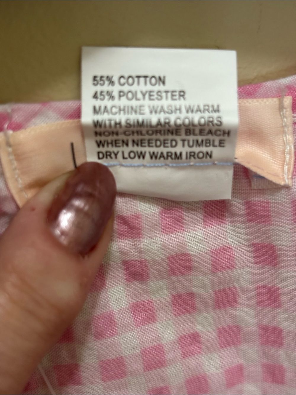 Pink Checkered Women’s Pajama Dress-Large - Picture 11 of 11